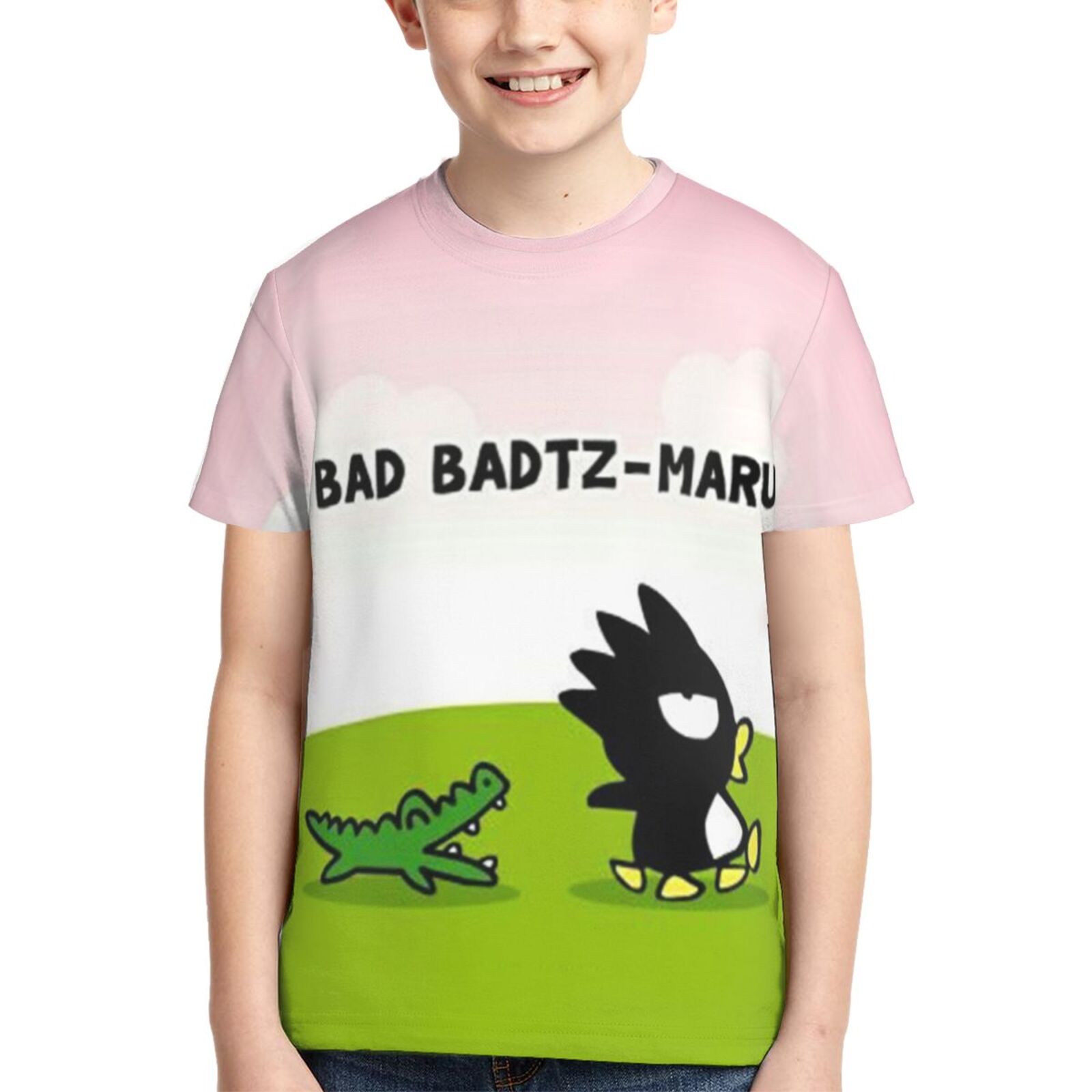 Kids Badtz Maru Shirts 3D Printing Cartoon T Shirt Casual Top Summer Short Sleeve Novelty Tee for Boys Girls